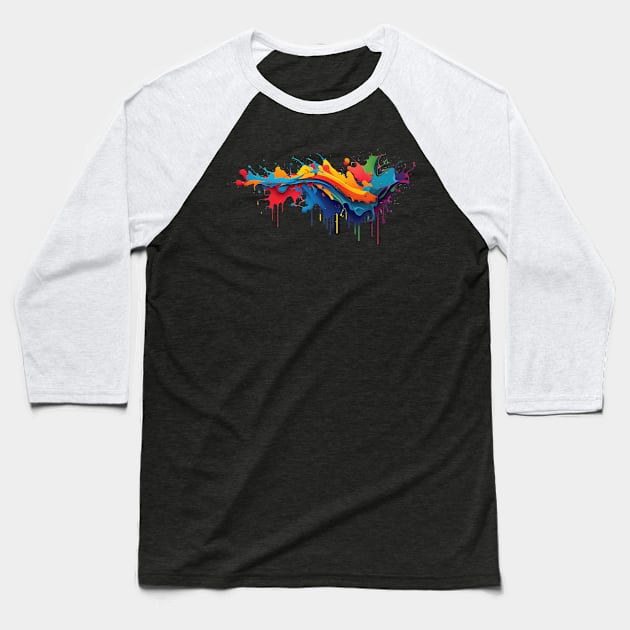 Colorful paint 3d splash. Isolated element on the  transparent background. Baseball T-Shirt by MariDein